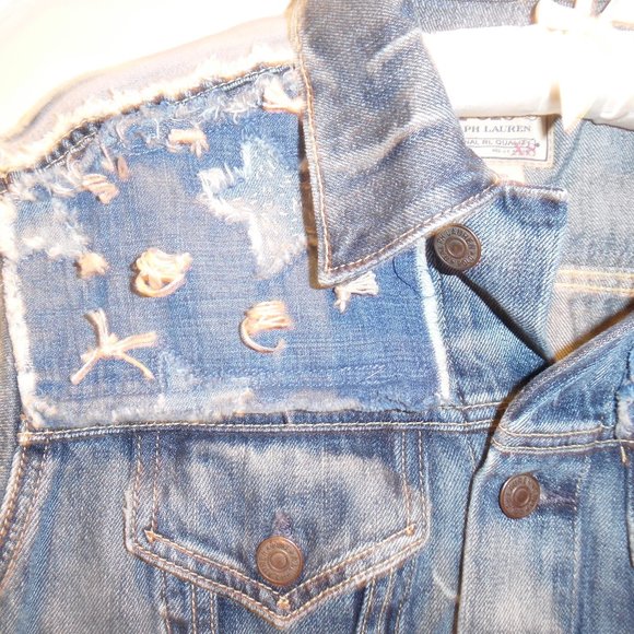Polo‎ Ralph Lauren Patchwork Stars Stripes America Denim Trucker Relaxed Jacket - Picture 5 of 11